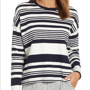 Lou and Grey navy and white long sleeve tee